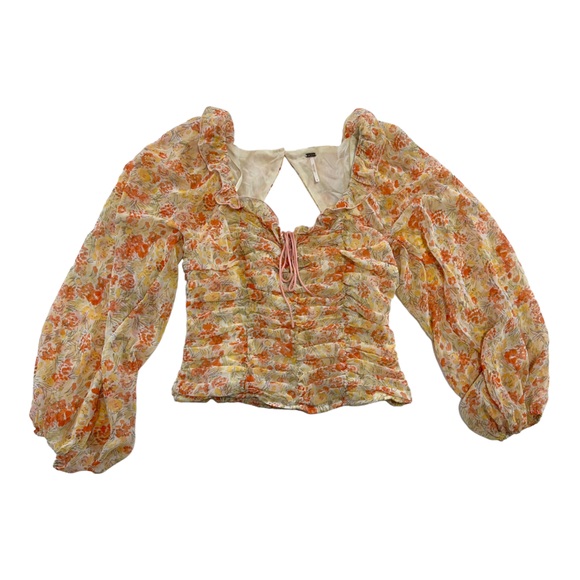 Free People Mabel Printed Blouse Top - Picture 2 of 7